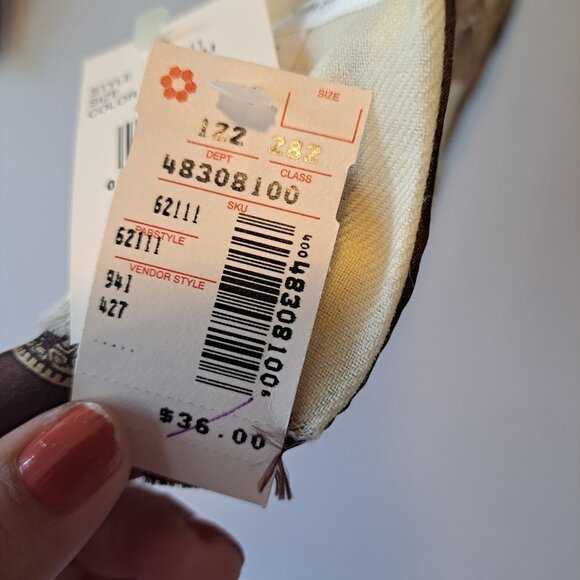 Preswick and Moore  Rectangular Scarf Paisley Print  100 % Linen Linings 100 % - Picture 10 of 10